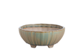 Willow Bonsai Ceramics Lily Bonsai Pot 6 Inch – Sculpted Rounded Ceramic Bonsai & Succulent Planter with Wavy Profile, High‑Fired Frost‑Proof Stoneware, Handmade in USA (Speckled Moss)