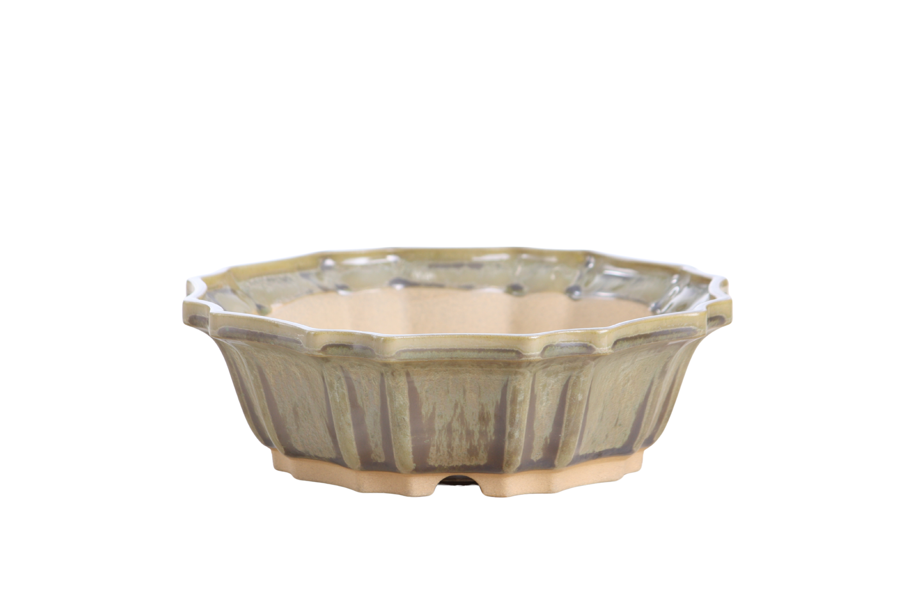 Willow Bonsai Ceramics Flower Design Bonsai Pot 8 Inch – Elegant Ceramic Bonsai & Succulent Planter, High‑Fired Frost‑Proof Stoneware with Drainage & Wiring Holes, Handmade in USA (Copenhagen)