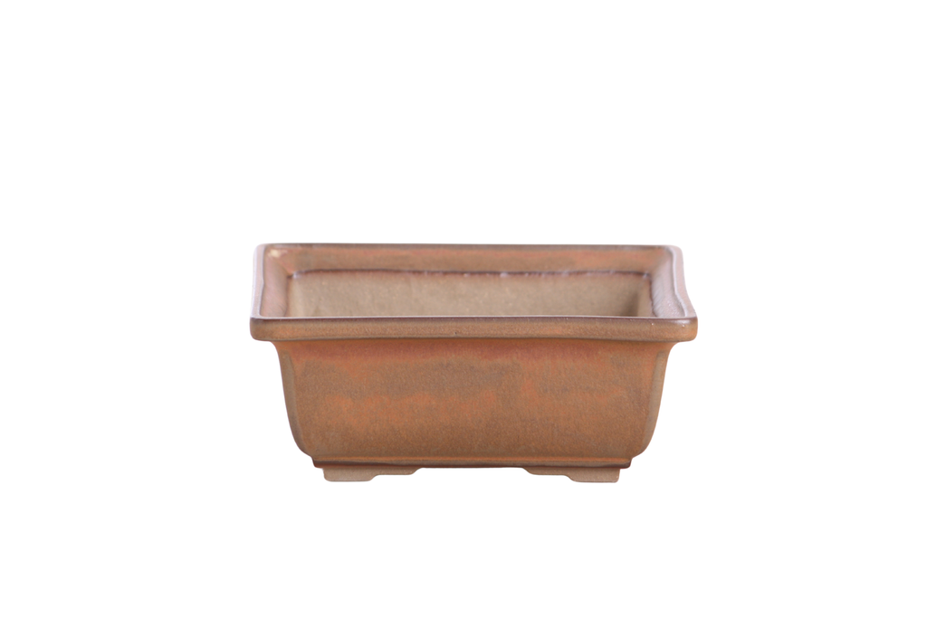 Willow Bonsai Ceramics Square Bonsai Pot 5.5 Inch – Low‑Profile Square Ceramic Bonsai & Succulent Planter with Accentuated Rim, High‑Fired Frost‑Proof Stoneware, Handmade in USA (Deep Stone)