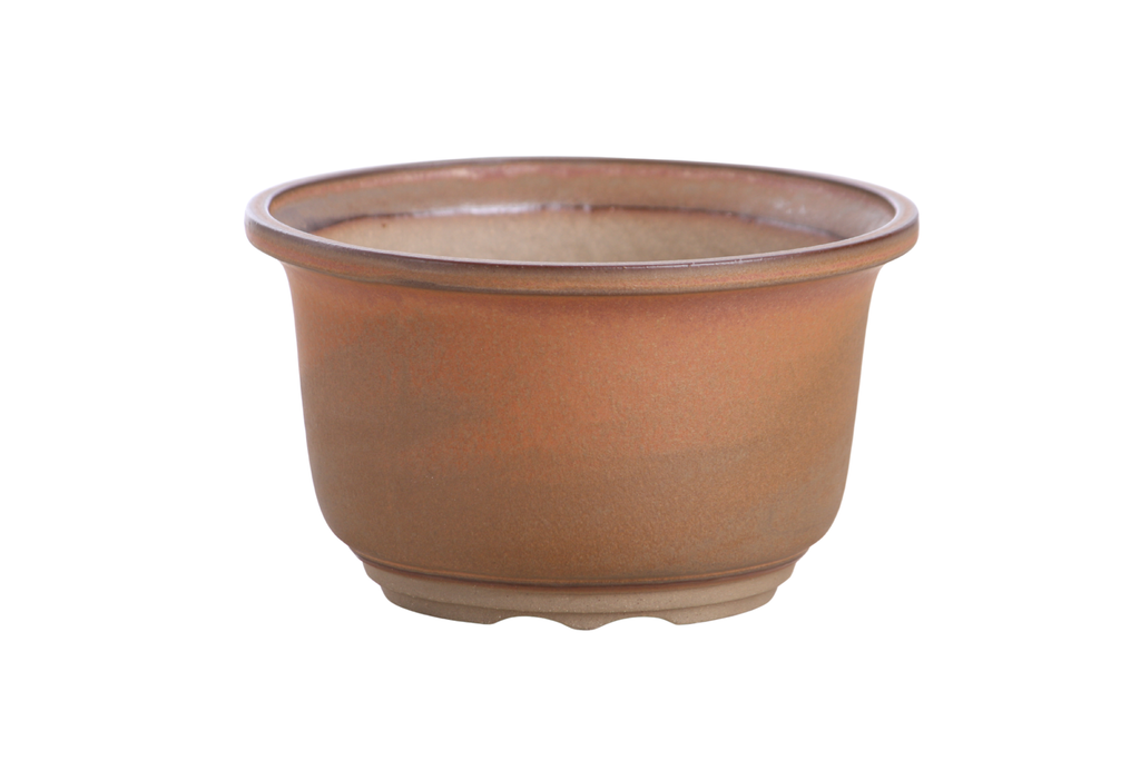 Willow Bonsai Ceramics Flute Bonsai Pot 6 Inch – Round Semi‑Cascade Ceramic Bonsai & Succulent Planter with Fluted Profile and Banded Base, High‑Fired Frost‑Proof Stoneware, Handmade in USA (Deep Stone)