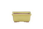 Willow Bonsai Ceramics Rectangle Deep Bonsai Pot 5 Inch – Higher‑Profile Rectangular Ceramic Bonsai & Succulent Planter with Accentuated Rim, High‑Fired Frost‑Proof Stoneware, Handmade in USA (Yellow)