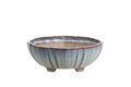 Willow Bonsai Ceramics Lily Bonsai Pot 7 Inch – Sculpted Rounded Ceramic Bonsai & Succulent Planter with Wavy Profile, High‑Fired Frost‑Proof Stoneware, Handmade in USA (Glacier)