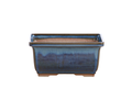 Willow Bonsai Ceramics Rectangle Deep Bonsai Pot 6 Inch – Higher‑Profile Rectangular Ceramic Bonsai & Succulent Planter with Accentuated Rim, High‑Fired Frost‑Proof Stoneware, Handmade in USA (Peacock)
