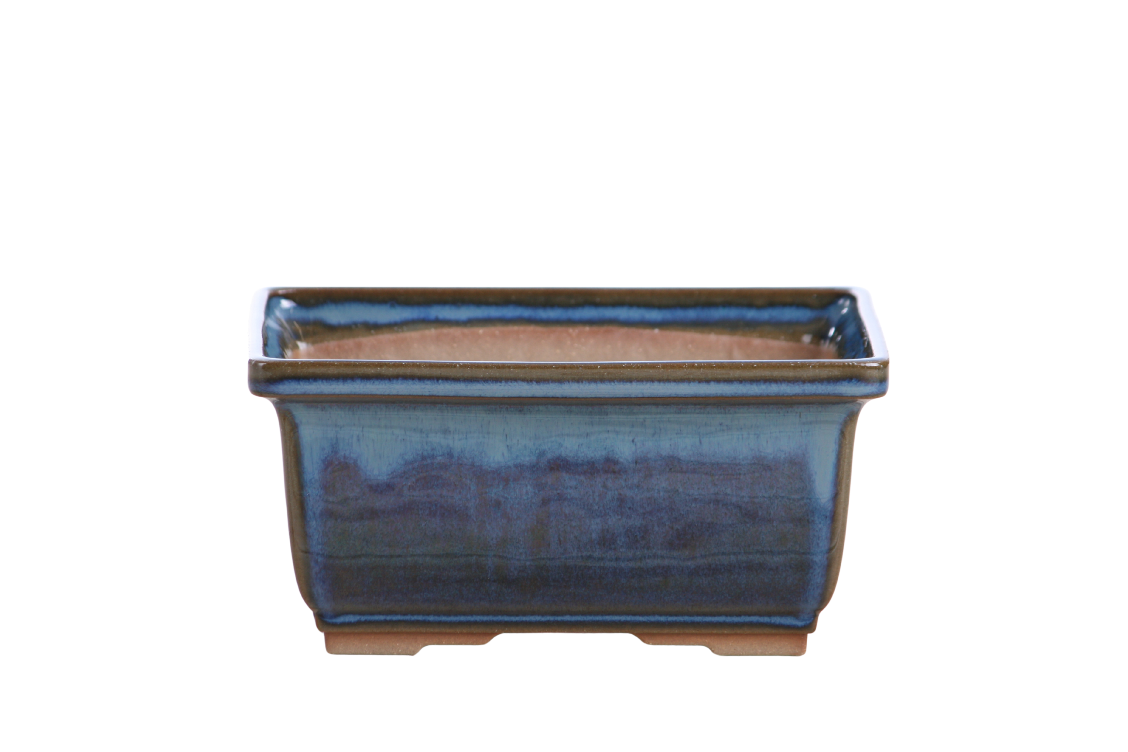 Willow Bonsai Ceramics Rectangle Deep Bonsai Pot 6 Inch – Higher‑Profile Rectangular Ceramic Bonsai & Succulent Planter with Accentuated Rim, High‑Fired Frost‑Proof Stoneware, Handmade in USA (Peacock)