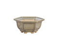 Willow Bonsai Ceramics Hexagonal Windowed Bonsai Pot 5 Inch – Semi‑Cascade Planter, High‑Fired Frost‑Proof Stoneware with Drainage & Wiring Holes, Handmade in USA (Copenhagen)