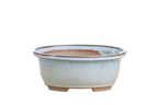 Willow Bonsai Ceramics Fat Bonsai Pot 6.5 Inch – Bold Oval Ceramic Bonsai & Succulent Planter with Accentuated Rim, High‑Fired Frost‑Proof Stoneware, Handmade in USA (Glacier)