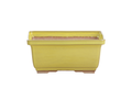 Willow Bonsai Ceramics Rectangle Deep Bonsai Pot 7 Inch – Higher‑Profile Rectangular Ceramic Bonsai & Succulent Planter with Accentuated Rim, High‑Fired Frost‑Proof Stoneware, Handmade in USA (Yellow)