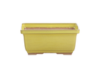 Willow Bonsai Ceramics Rectangle Deep Bonsai Pot 7 Inch – Higher‑Profile Rectangular Ceramic Bonsai & Succulent Planter with Accentuated Rim, High‑Fired Frost‑Proof Stoneware, Handmade in USA (Yellow)