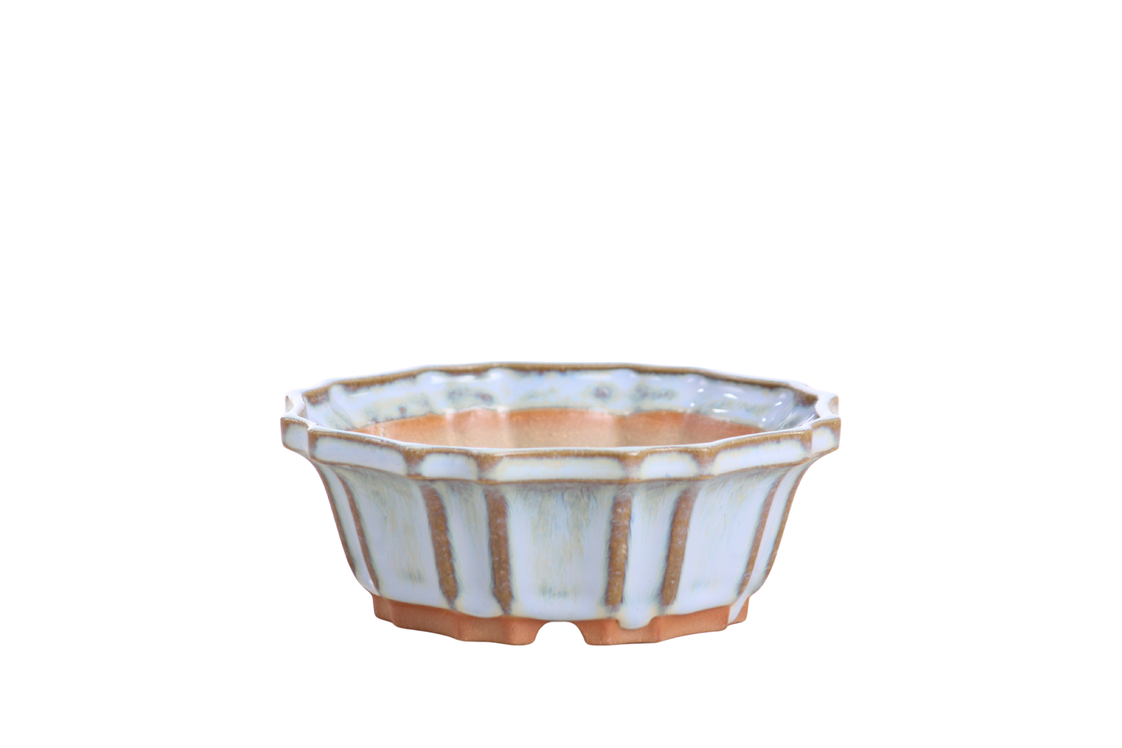 Willow Bonsai Ceramics Flower Design Bonsai Pot 5 Inch – Elegant Ceramic Bonsai & Succulent Planter, High‑Fired Frost‑Proof Stoneware with Drainage & Wiring Holes, Handmade in USA (Glacier)