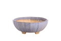 Willow Bonsai Ceramics Lily Bonsai Pot 7 Inch – Sculpted Rounded Ceramic Bonsai & Succulent Planter with Wavy Profile, High‑Fired Frost‑Proof Stoneware, Handmade in USA (Denim)