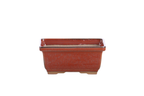 Willow Bonsai Ceramics Rectangle Deep Bonsai Pot 5 Inch – Higher‑Profile Rectangular Ceramic Bonsai & Succulent Planter with Accentuated Rim, High‑Fired Frost‑Proof Stoneware, Handmade in USA (Sunset)
