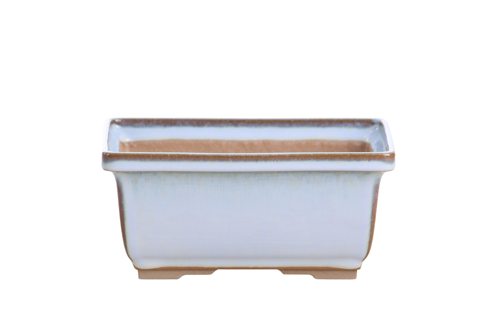 Willow Bonsai Ceramics Rectangle Deep Bonsai Pot 7 Inch – Higher‑Profile Rectangular Ceramic Bonsai & Succulent Planter with Accentuated Rim, High‑Fired Frost‑Proof Stoneware, Handmade in USA (Glacier)
