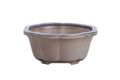 Lotus A Bonsai Pot 6 Inch – Semi‑Cascade Ceramic Planter with Scalloped Sides, High‑Fired Frost‑Proof Stoneware, Handmade in USA (Ocean)