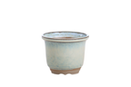 Willow Bonsai Ceramics Flute Bonsai Pot 4 Inch – Round Semi‑Cascade Ceramic Bonsai & Succulent Planter with Fluted Profile and Banded Base, High‑Fired Frost‑Proof Stoneware, Handmade in USA (Glacier)