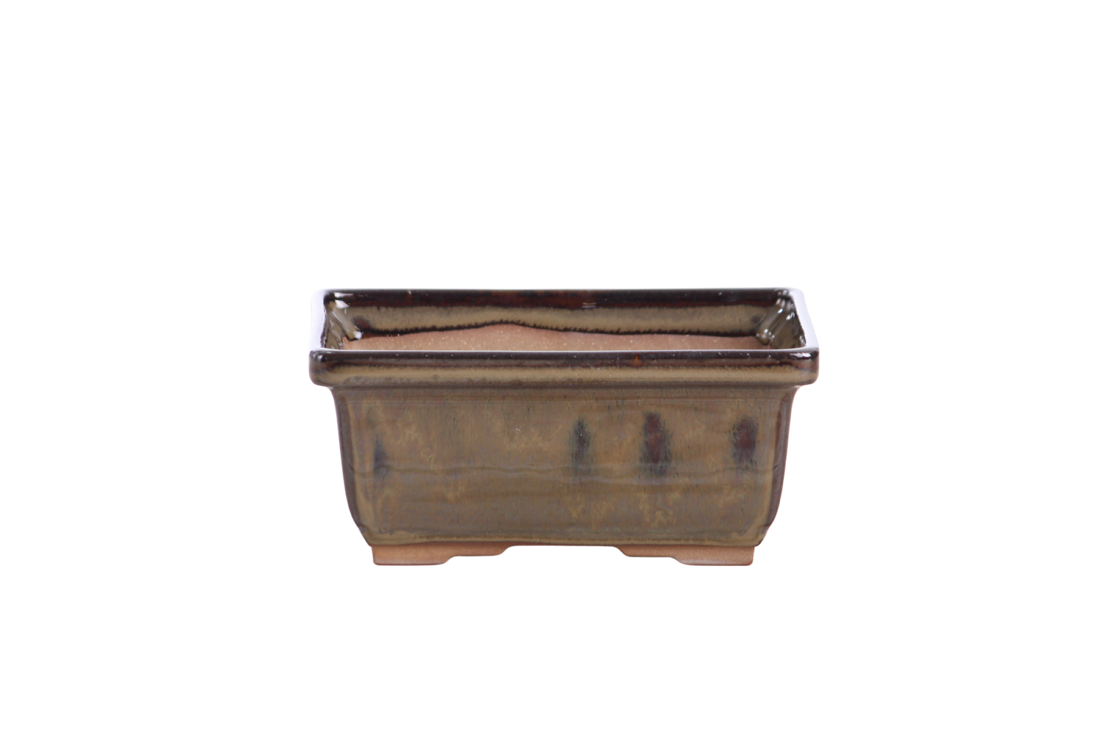 Willow Bonsai Ceramics Rectangle Deep Bonsai Pot 5 Inch – Higher‑Profile Rectangular Ceramic Bonsai & Succulent Planter with Accentuated Rim, High‑Fired Frost‑Proof Stoneware, Handmade in USA (Dark Honey)