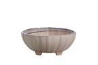 Willow Bonsai Ceramics Lily Bonsai Pot 6 Inch – Sculpted Rounded Ceramic Bonsai & Succulent Planter with Wavy Profile, High‑Fired Frost‑Proof Stoneware, Handmade in USA (Ocean)