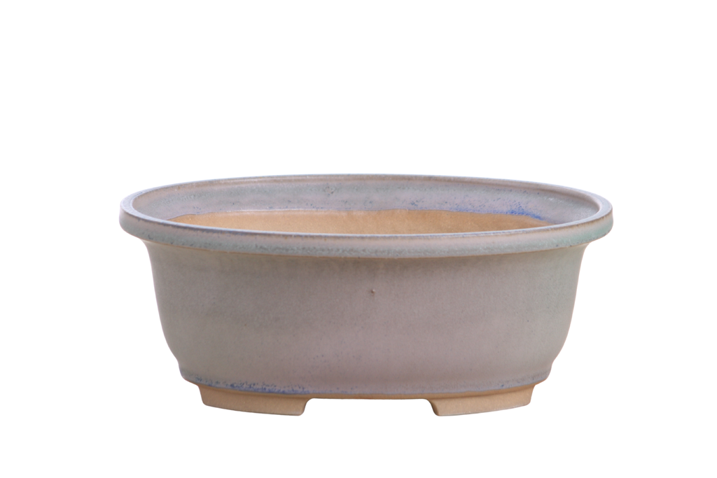 Willow Bonsai Ceramics Fat Bonsai Pot 7.5 Inch – Bold Oval Ceramic Bonsai & Succulent Planter with Accentuated Rim, High‑Fired Frost‑Proof Stoneware, Handmade in USA (Ocean)