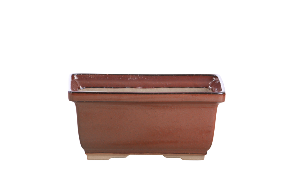 Willow Bonsai Ceramics Rectangle Deep Bonsai Pot 7 Inch – Higher‑Profile Rectangular Ceramic Bonsai & Succulent Planter with Accentuated Rim, High‑Fired Frost‑Proof Stoneware, Handmade in USA (Sunset)