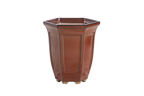 Willow Bonsai Ceramics Hexagonal Windowed Cascade Bonsai Pot 5 Inch – Tall Ceramic Cascade Planter, High‑Fired Frost‑Proof Stoneware with Drainage & Wiring Holes, Handmade in USA (Sunset)