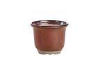 Willow Bonsai Ceramics Flute Bonsai Pot 4 Inch – Round Semi‑Cascade Ceramic Bonsai & Succulent Planter with Fluted Profile and Banded Base, High‑Fired Frost‑Proof Stoneware, Handmade in USA (Sunset)