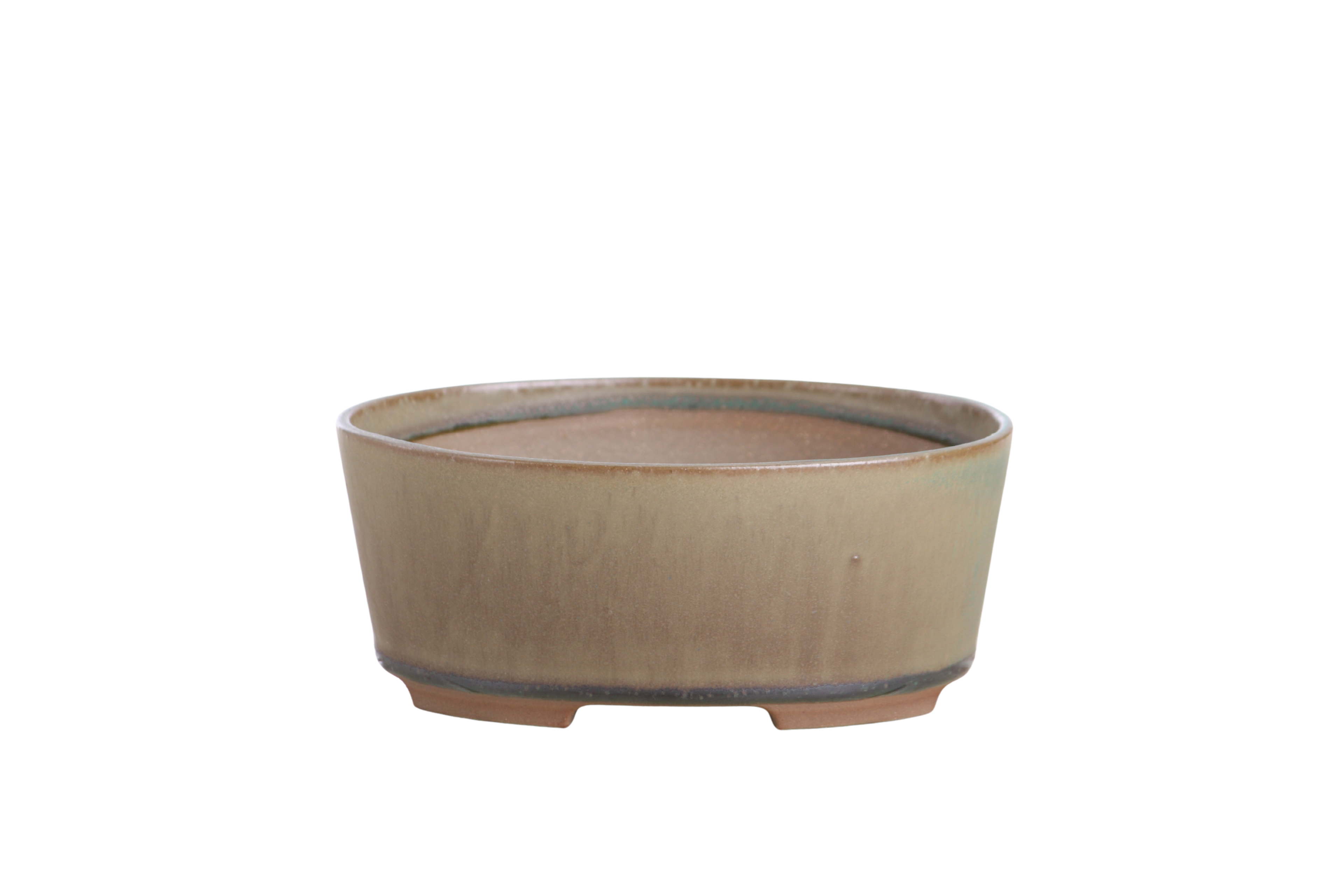 Willow Bonsai Ceramics Oval A Bonsai Pot 6 Inch – Straight‑Sided Oval Ceramic Bonsai & Succulent Planter, High‑Fired Frost‑Proof Stoneware with Drainage & Wiring Holes, Handmade in USA (Speckled Moss)