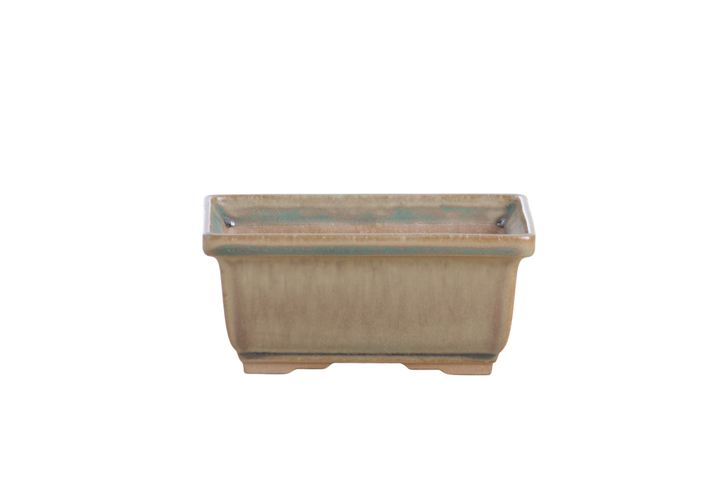 Willow Bonsai Ceramics Rectangle Deep Bonsai Pot 5 Inch – Higher‑Profile Rectangular Ceramic Bonsai & Succulent Planter with Accentuated Rim, High‑Fired Frost‑Proof Stoneware, Handmade in USA (Speckled Moss)