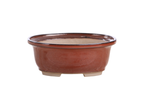 Willow Bonsai Ceramics Fat Bonsai Pot 7.5 Inch – Bold Oval Ceramic Bonsai & Succulent Planter with Accentuated Rim, High‑Fired Frost‑Proof Stoneware, Handmade in USA (Sunset)