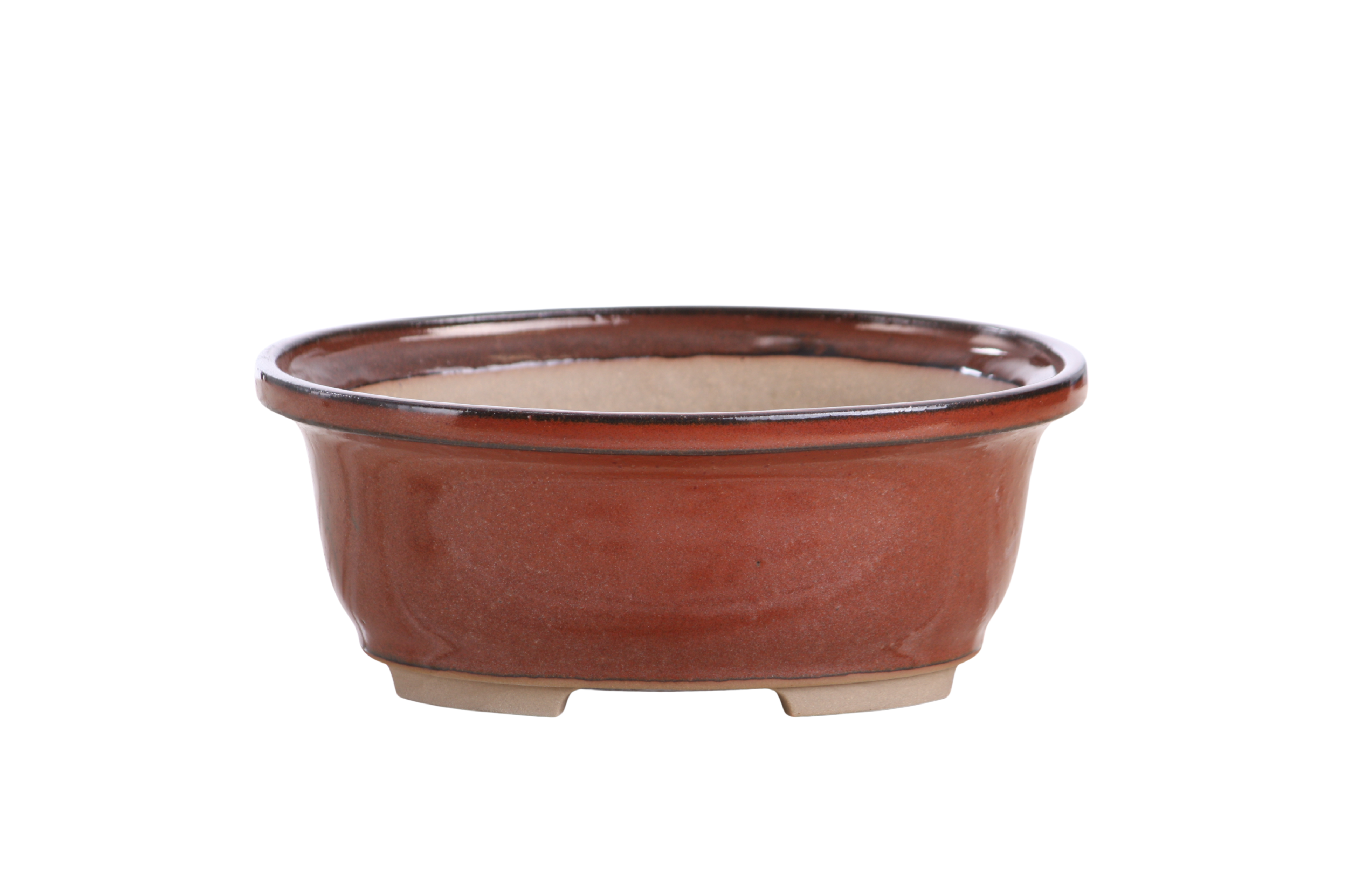 Willow Bonsai Ceramics Fat Bonsai Pot 7.5 Inch – Bold Oval Ceramic Bonsai & Succulent Planter with Accentuated Rim, High‑Fired Frost‑Proof Stoneware, Handmade in USA (Sunset)