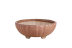 Willow Bonsai Ceramics Lily Bonsai Pot 7 Inch – Sculpted Rounded Ceramic Bonsai & Succulent Planter with Wavy Profile, High‑Fired Frost‑Proof Stoneware, Handmade in USA (Deep Stone)