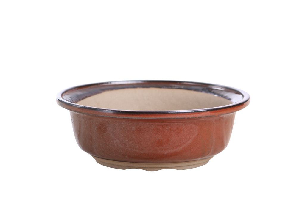 Willow Bonsai Ceramics Round Bonsai Pot 7 Inch – Round Ceramic Bonsai & Succulent Planter with Accentuated Rim and Sculpted Foot Ring, High‑Fired Frost‑Proof Stoneware, Handmade in USA (Sunset)