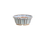 Willow Bonsai Ceramics Flower Design Bonsai Pot 4.5 Inch – Elegant Ceramic Bonsai & Succulent Planter, High‑Fired Frost‑Proof Stoneware with Drainage & Wiring Holes, Handmade in USA (Glacier)