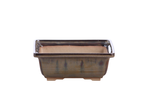 Willow Bonsai Ceramics Square Bonsai Pot 6 Inch – Low‑Profile Square Ceramic Bonsai & Succulent Planter with Accentuated Rim, High‑Fired Frost‑Proof Stoneware, Handmade in USA (Dark Honey)