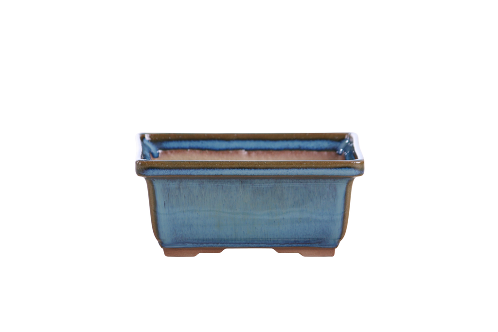 Willow Bonsai Ceramics Rectangle Deep Bonsai Pot 5 Inch – Higher‑Profile Rectangular Ceramic Bonsai & Succulent Planter with Accentuated Rim, High‑Fired Frost‑Proof Stoneware, Handmade in USA (Peacock 2025)