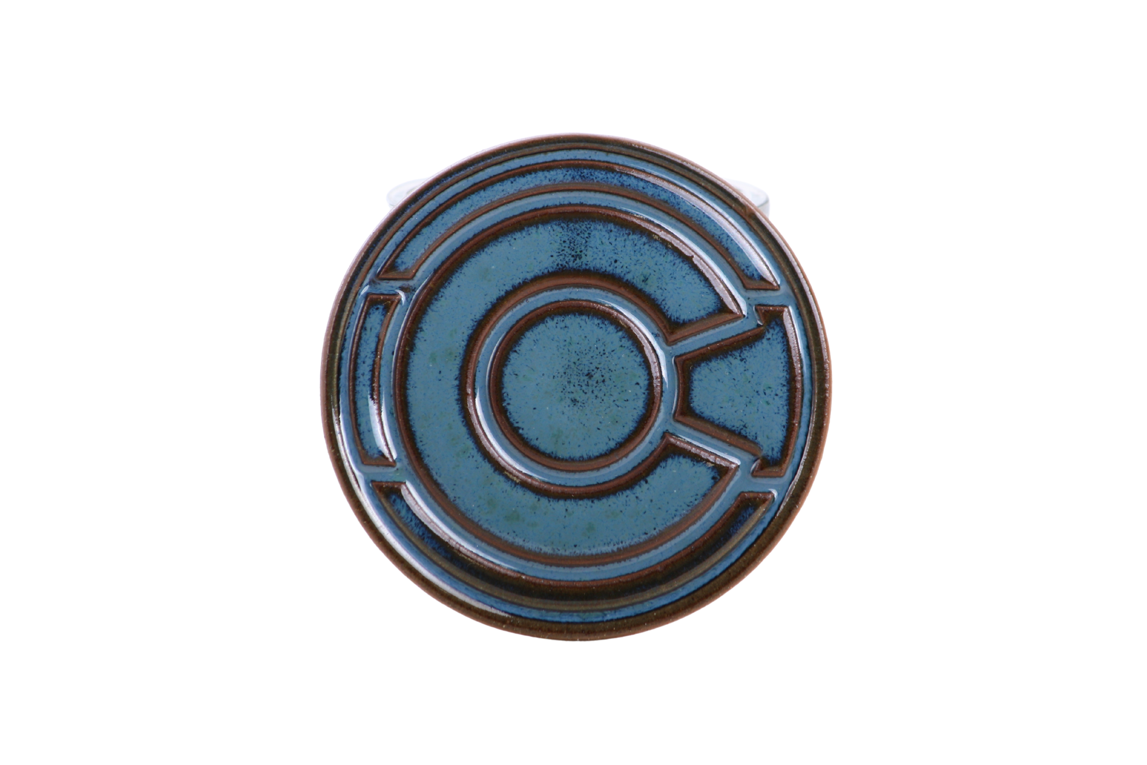 Willow Bonsai Ceramics Colorado Ceramic Coaster – 4 Inch Handmade Stoneware Drink Coaster with Indented Moat Design, Reactive Glazes, Cork Backing Pads, Made in Colorado, USA (Peacock 2025)