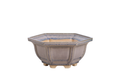 Willow Bonsai Ceramics Hexagonal Windowed Bonsai Pot 5 Inch – Semi‑Cascade Planter, High‑Fired Frost‑Proof Stoneware with Drainage & Wiring Holes, Handmade in USA (Ocean)