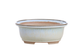 Willow Bonsai Ceramics Fat Bonsai Pot 7.5 Inch – Bold Oval Ceramic Bonsai & Succulent Planter with Accentuated Rim, High‑Fired Frost‑Proof Stoneware, Handmade in USA (Glacier)