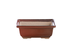 Willow Bonsai Ceramics Square Bonsai Pot 6 Inch – Low‑Profile Square Ceramic Bonsai & Succulent Planter with Accentuated Rim, High‑Fired Frost‑Proof Stoneware, Handmade in USA (Sunset)