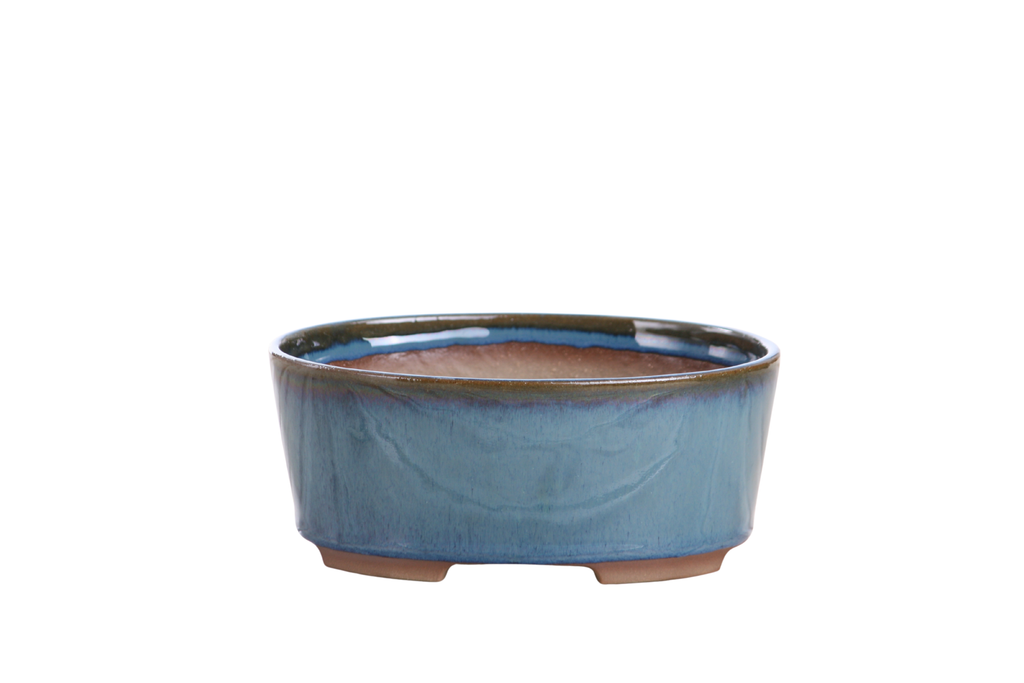 Willow Bonsai Ceramics Oval A Bonsai Pot 6 Inch – Straight‑Sided Oval Ceramic Bonsai & Succulent Planter, High‑Fired Frost‑Proof Stoneware with Drainage & Wiring Holes, Handmade in USA (Peacock 2025)