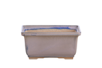 Willow Bonsai Ceramics Rectangle Deep Bonsai Pot 6 Inch – Higher‑Profile Rectangular Ceramic Bonsai & Succulent Planter with Accentuated Rim, High‑Fired Frost‑Proof Stoneware, Handmade in USA (Ocean)