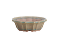 Willow Bonsai Ceramics Flower Design Bonsai Pot 8 Inch – Elegant Ceramic Bonsai & Succulent Planter, High‑Fired Frost‑Proof Stoneware with Drainage & Wiring Holes, Handmade in USA (Speckled Moss)