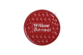 Willow Bonsai Ceramic Coaster – 4 Inch Handmade Stoneware Drink Coaster with Indented Moat Design, Willow Logo Detail, Cork Backing Pads, Made in Colorado, USA (Red)