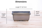 Willow Bonsai Ceramics Rectangle Deep Bonsai Pot 5 Inch – Higher‑Profile Rectangular Ceramic Bonsai & Succulent Planter with Accentuated Rim, High‑Fired Frost‑Proof Stoneware, Handmade in USA (Ocean)