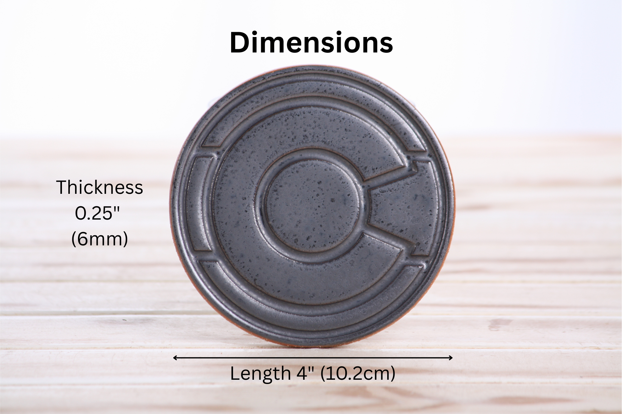 Willow Bonsai Ceramics Colorado Ceramic Coaster – 4 Inch Handmade Stoneware Drink Coaster with Indented Moat Design, Reactive Glazes, Cork Backing Pads, Made in Colorado, USA (Gunmetal)