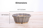 Willow Bonsai Ceramics Flower Design Bonsai Pot 4.5 Inch – Elegant Ceramic Bonsai & Succulent Planter, High‑Fired Frost‑Proof Stoneware with Drainage & Wiring Holes, Handmade in USA (Ocean)