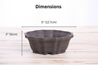 Willow Bonsai Ceramics Flower Design Bonsai Pot 5 Inch – Elegant Ceramic Bonsai & Succulent Planter, High‑Fired Frost‑Proof Stoneware with Drainage & Wiring Holes, Handmade in USA (Unglazed Black)