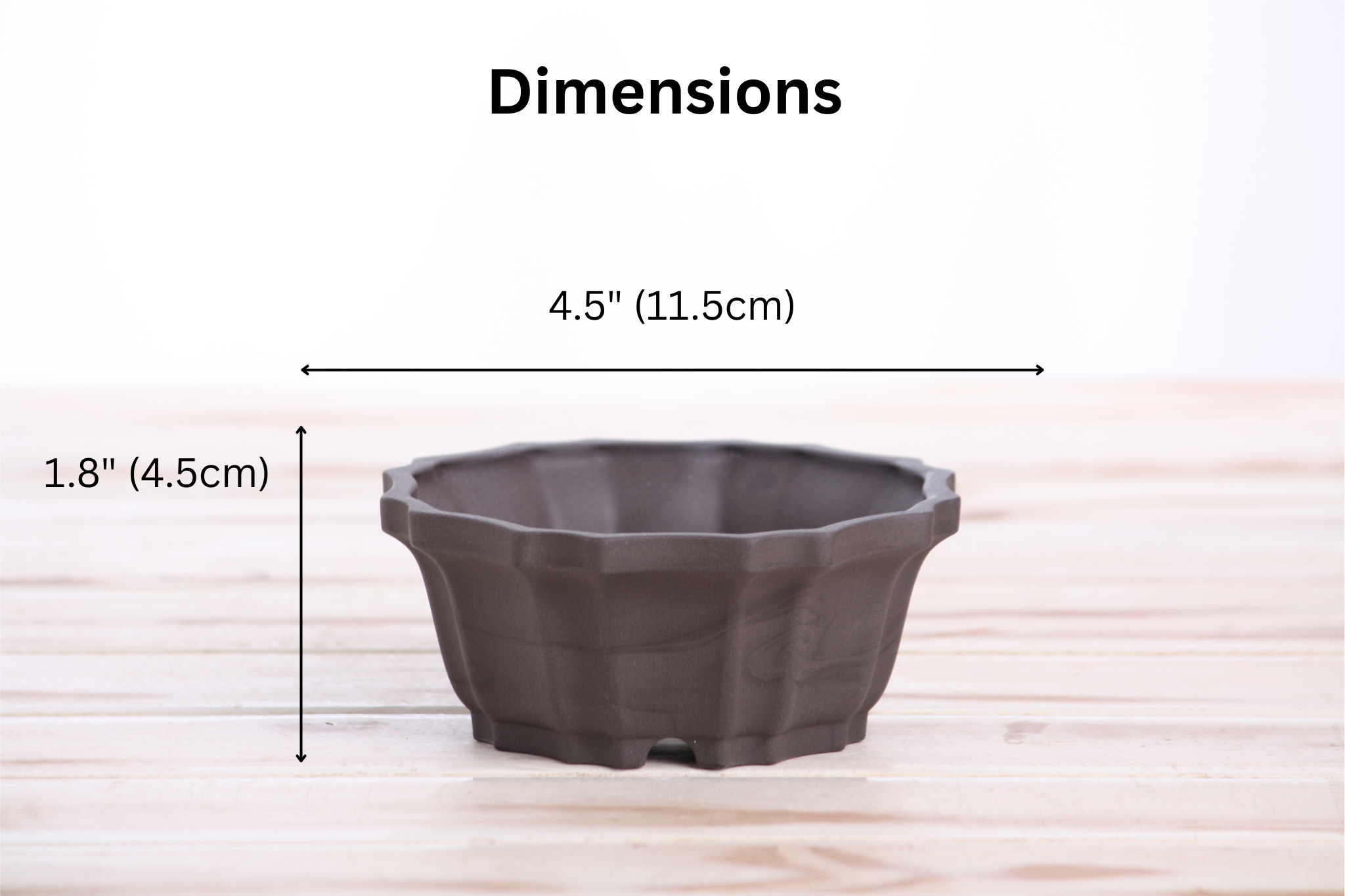 Willow Bonsai Ceramics Flower Design Bonsai Pot 4.5 Inch – Elegant Ceramic Bonsai & Succulent Planter, High‑Fired Frost‑Proof Stoneware with Drainage & Wiring Holes, Handmade in USA (Unglazed Black)