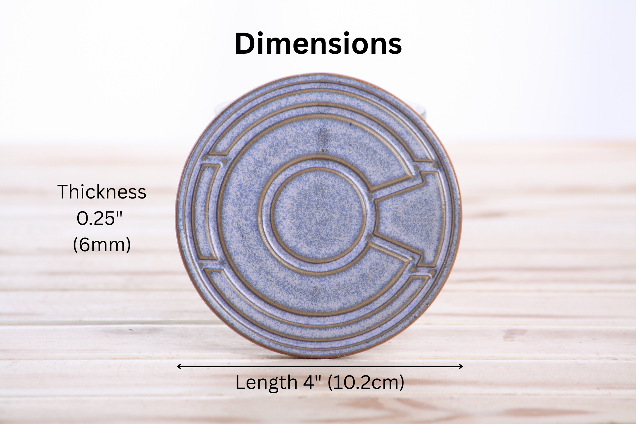Willow Bonsai Ceramics Colorado Ceramic Coaster – 4 Inch Handmade Stoneware Drink Coaster with Indented Moat Design, Reactive Glazes, Cork Backing Pads, Made in Colorado, USA (Denim)