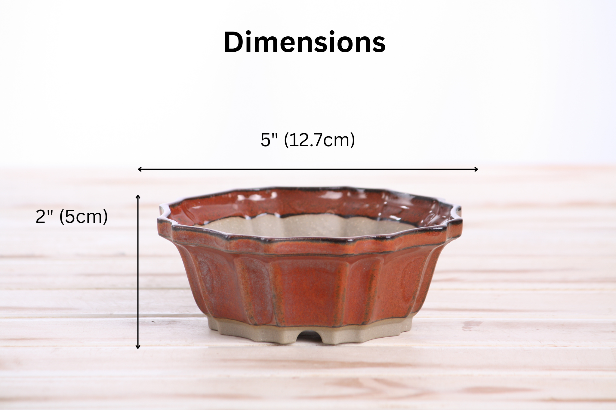 Willow Bonsai Ceramics Flower Design Bonsai Pot 5 Inch – Elegant Ceramic Bonsai & Succulent Planter, High‑Fired Frost‑Proof Stoneware with Drainage & Wiring Holes, Handmade in USA (Sunset)