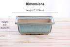 Willow Bonsai Ceramics Square Bonsai Pot 7 Inch – Low‑Profile Square Ceramic Bonsai & Succulent Planter with Accentuated Rim, High‑Fired Frost‑Proof Stoneware, Handmade in USA (Glacier)