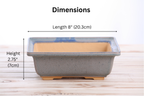 Willow Bonsai Ceramics Square Bonsai Pot 8 Inch – Low‑Profile Square Ceramic Bonsai & Succulent Planter with Accentuated Rim, High‑Fired Frost‑Proof Stoneware, Handmade in USA (Ocean)